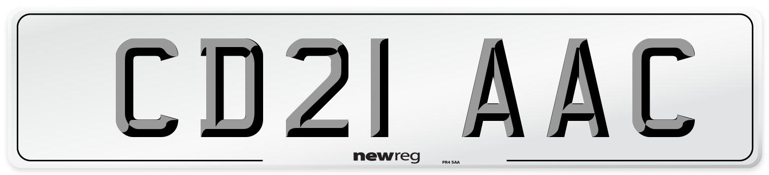 CD21 AAC Number Plate from New Reg